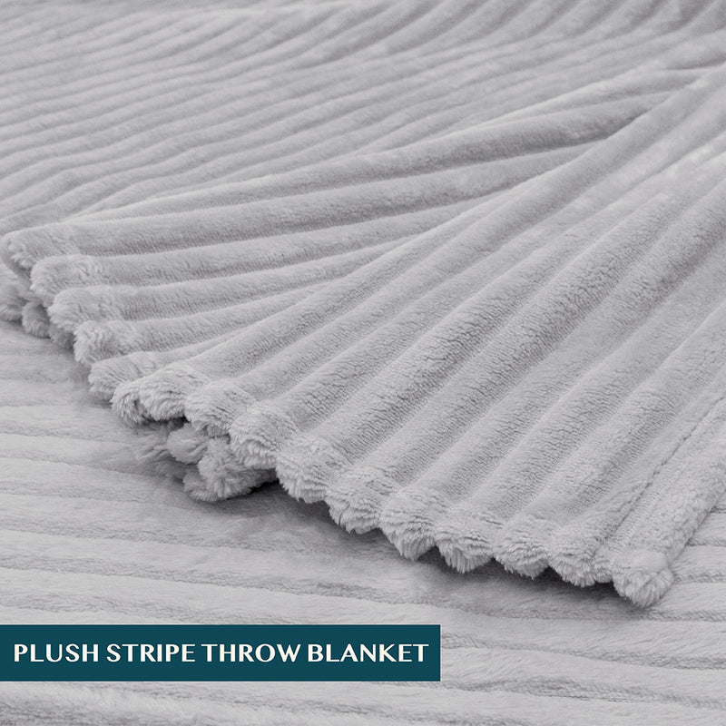 Ribbed Fleece Throw Blanket