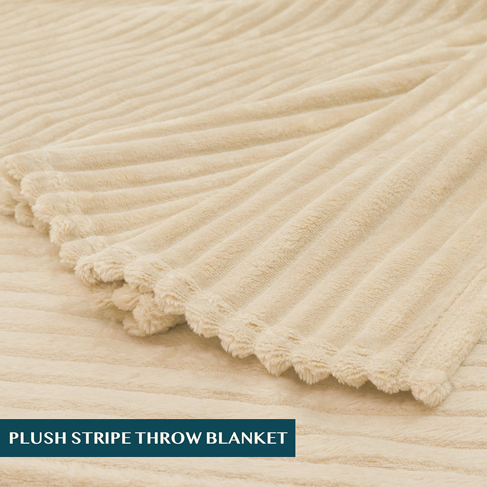 Ribbed Fleece Throw Blanket