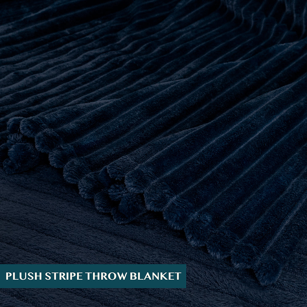 Ribbed Fleece Throw Blanket