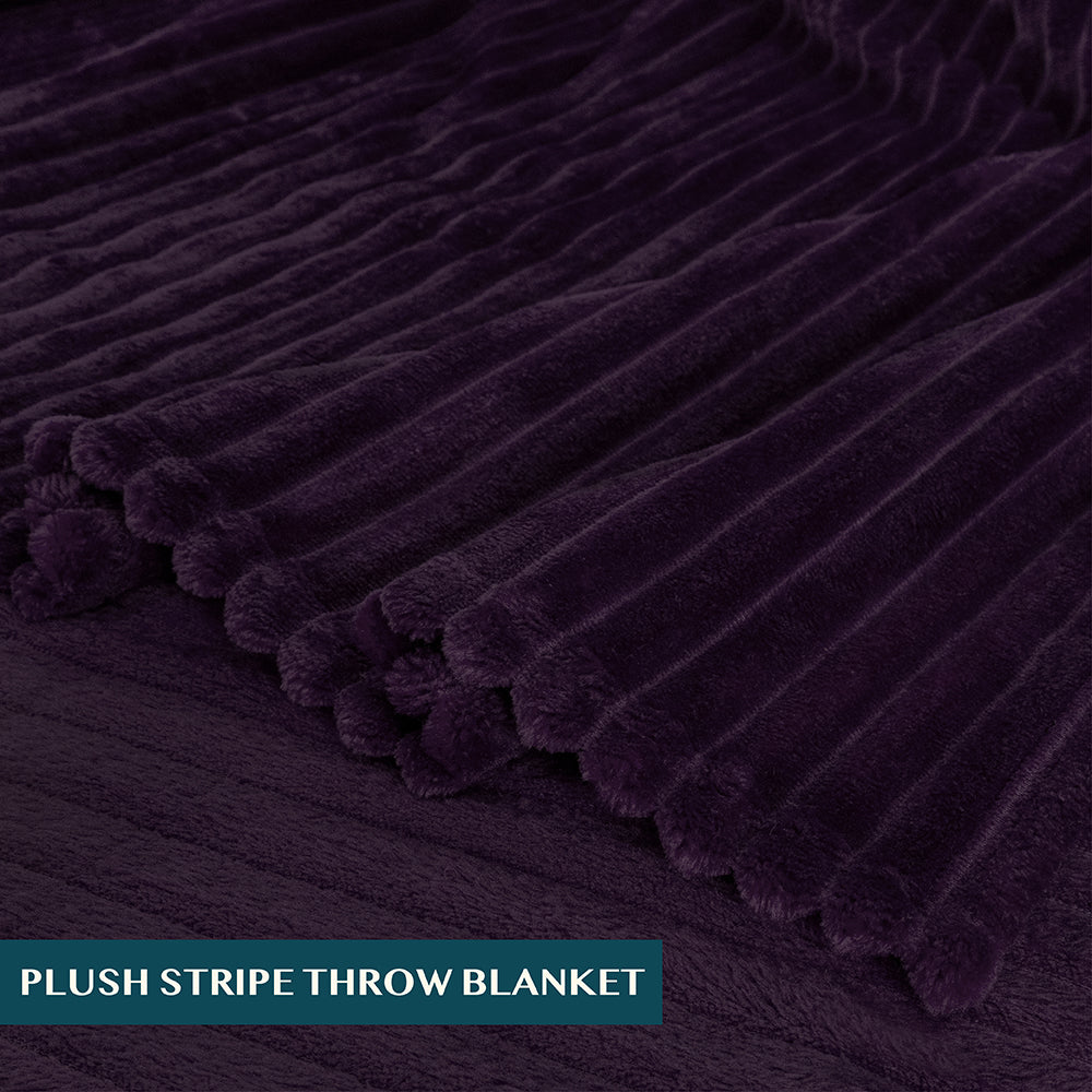 Ribbed Fleece Throw Blanket