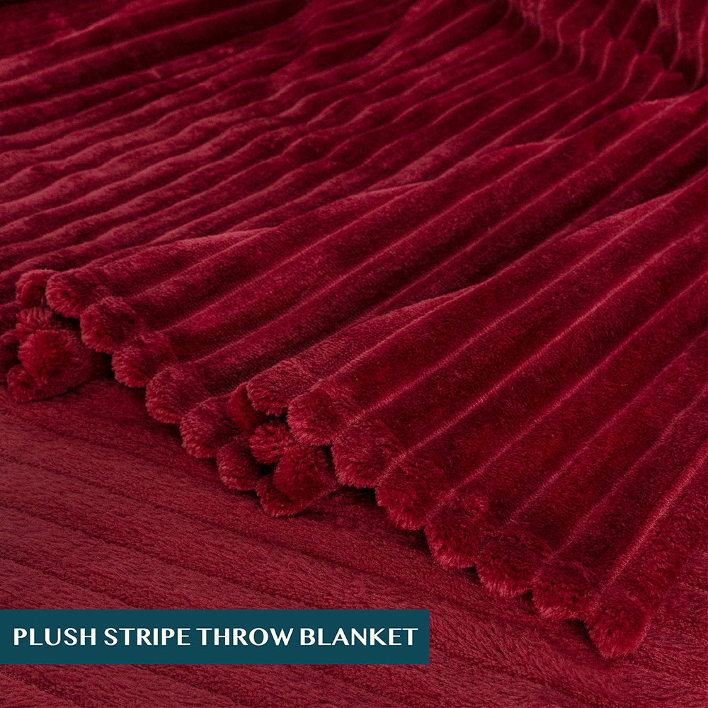 Ribbed Fleece Throw Blanket