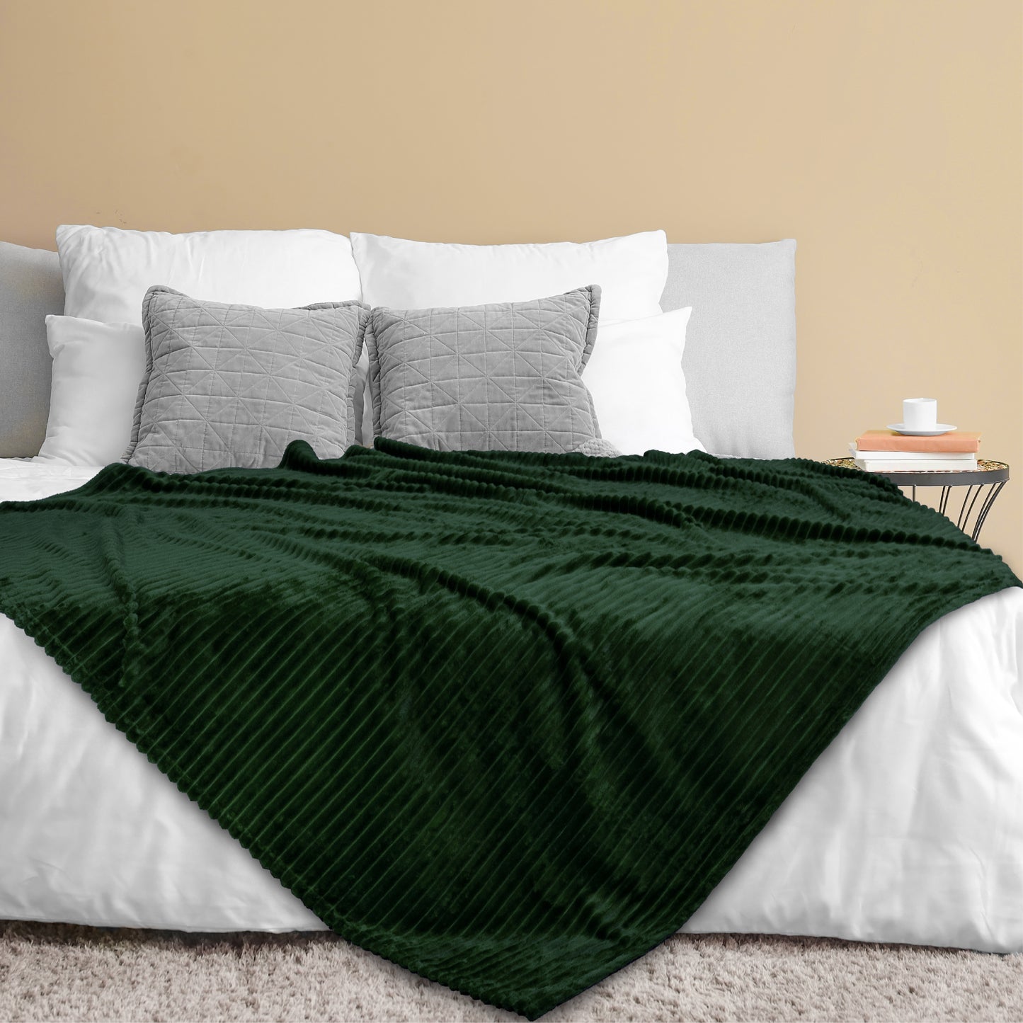 Ribbed Fleece Throw Blanket