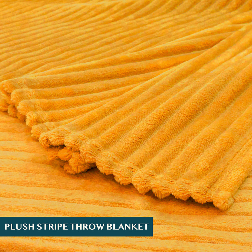 Ribbed Fleece Throw Blanket