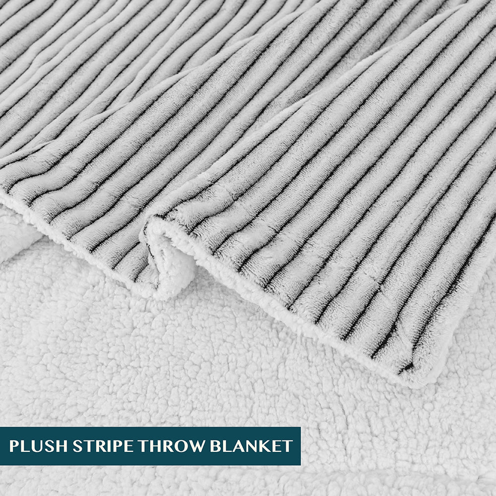Ribbed Sherpa Throw Blanket