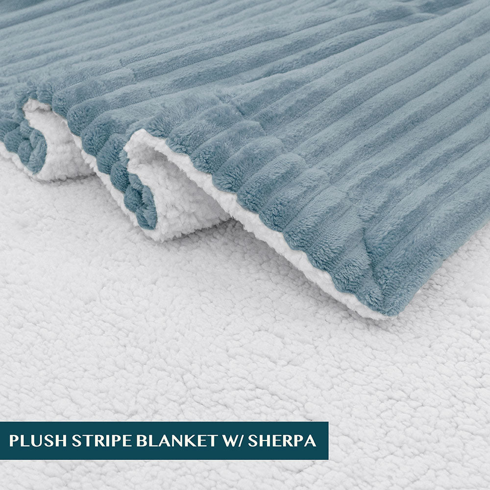 Ribbed Sherpa Throw Blanket