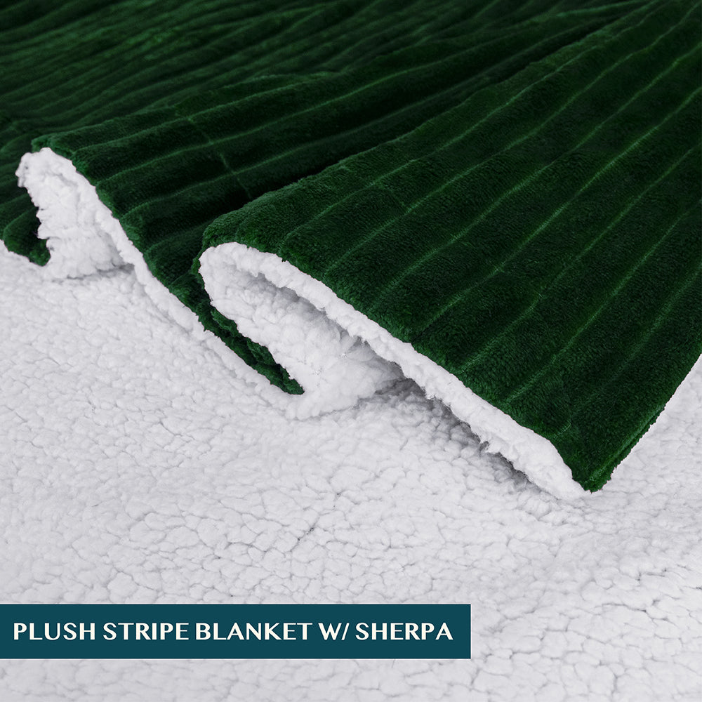 Ribbed Sherpa Throw Blanket
