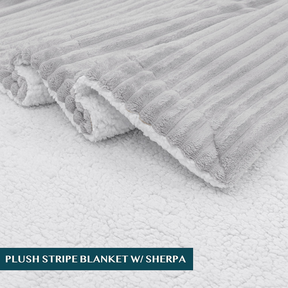 Ribbed Sherpa Throw Blanket