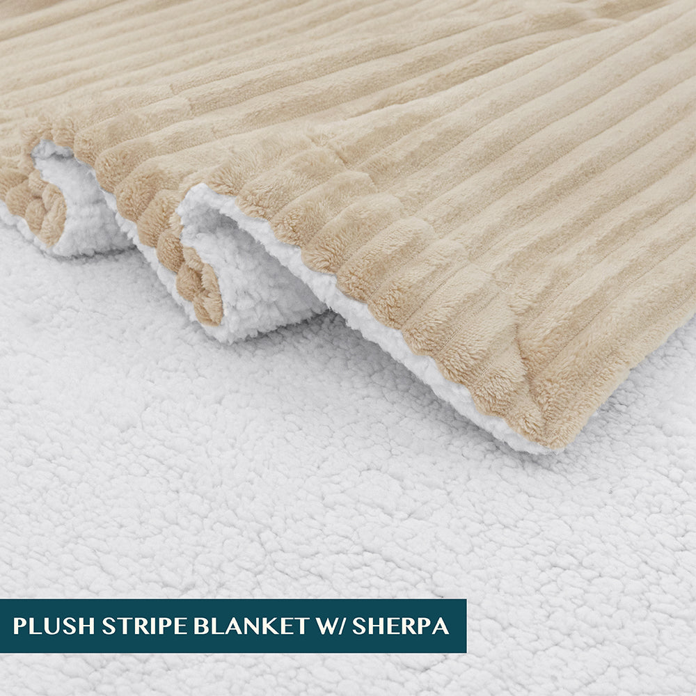 Ribbed Sherpa Throw Blanket