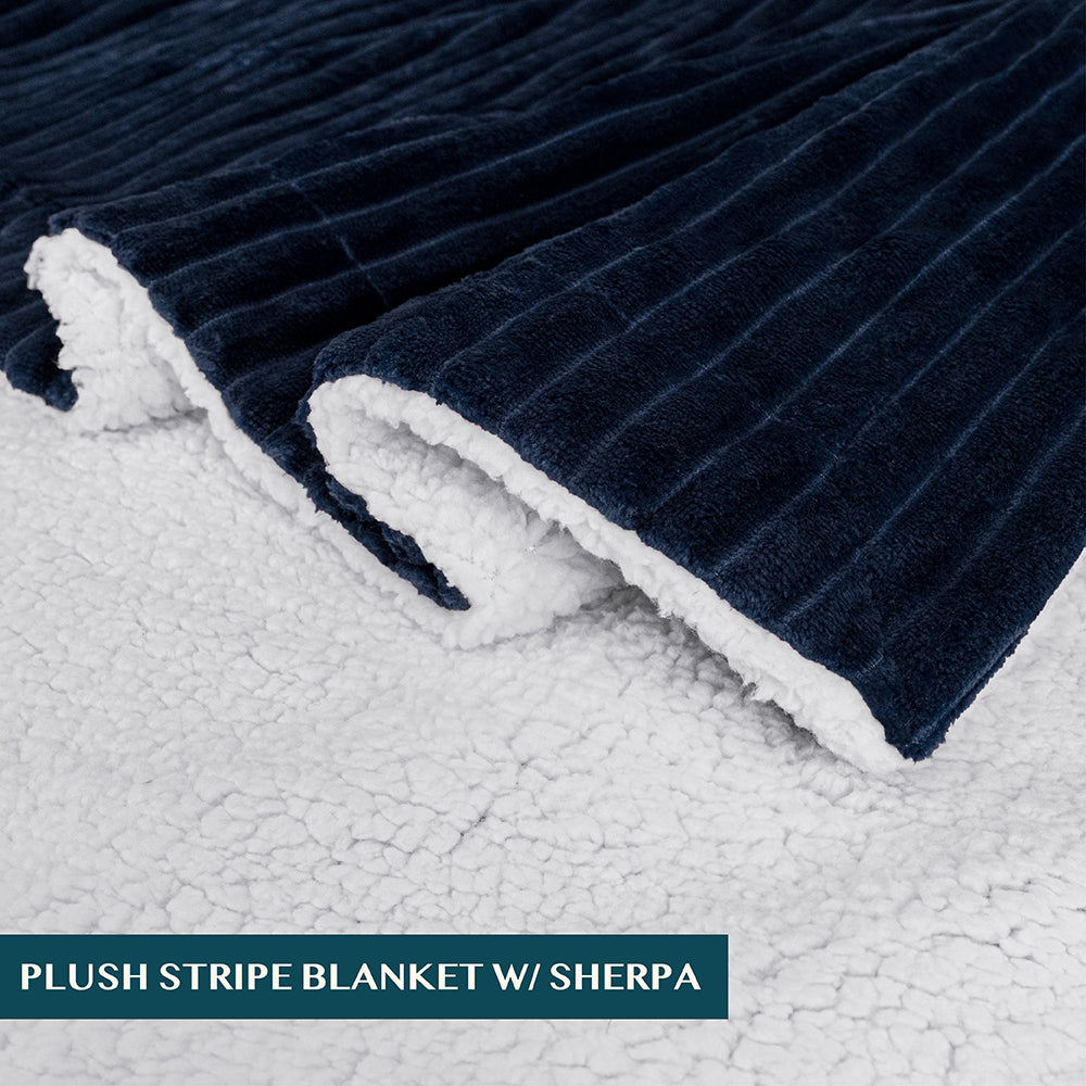 Ribbed Sherpa Throw Blanket