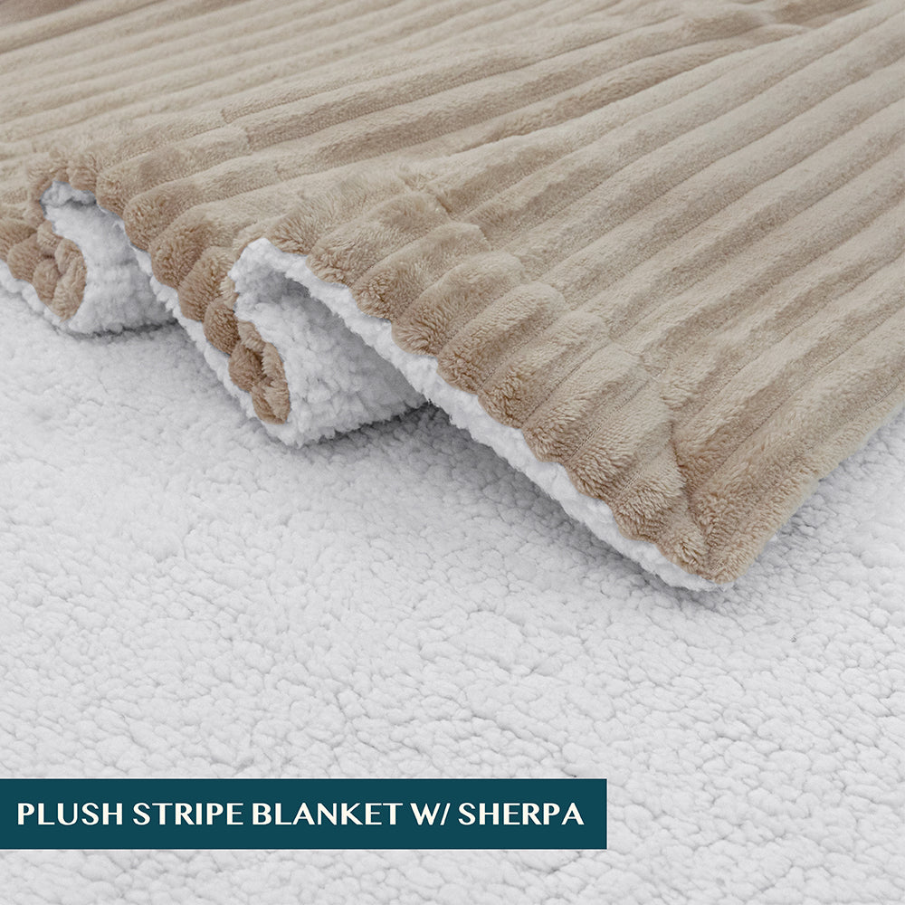 Ribbed Sherpa Throw Blanket