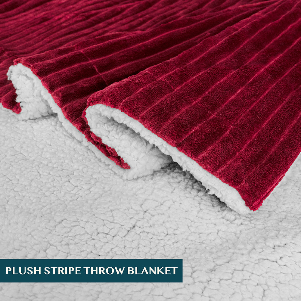 Ribbed Sherpa Throw Blanket