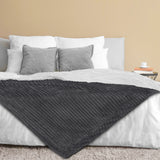 Ribbed Sherpa Throw Blanket