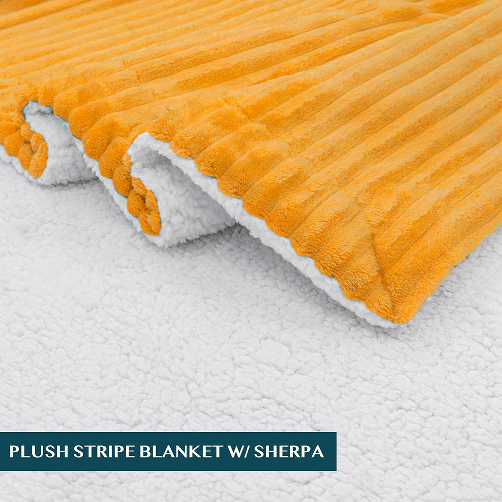 Ribbed Sherpa Throw Blanket