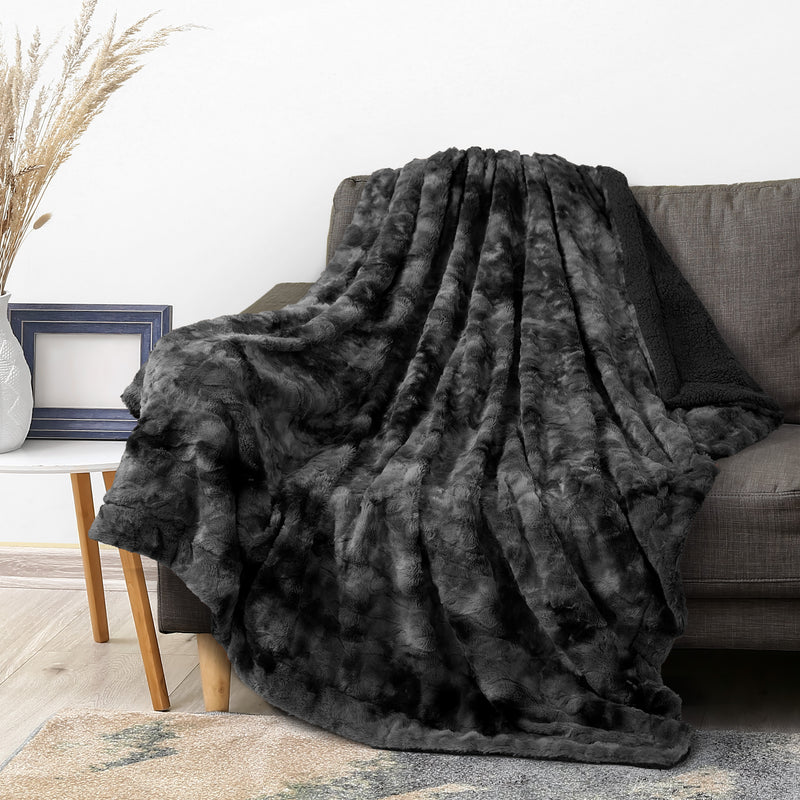 Minky Sherpa Throw Blanket
