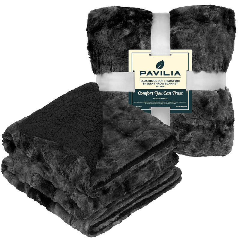 Minky Sherpa Throw Blanket