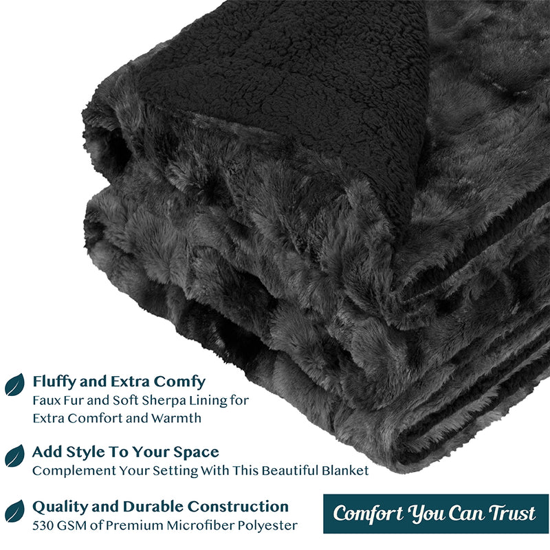 Minky Sherpa Throw Blanket