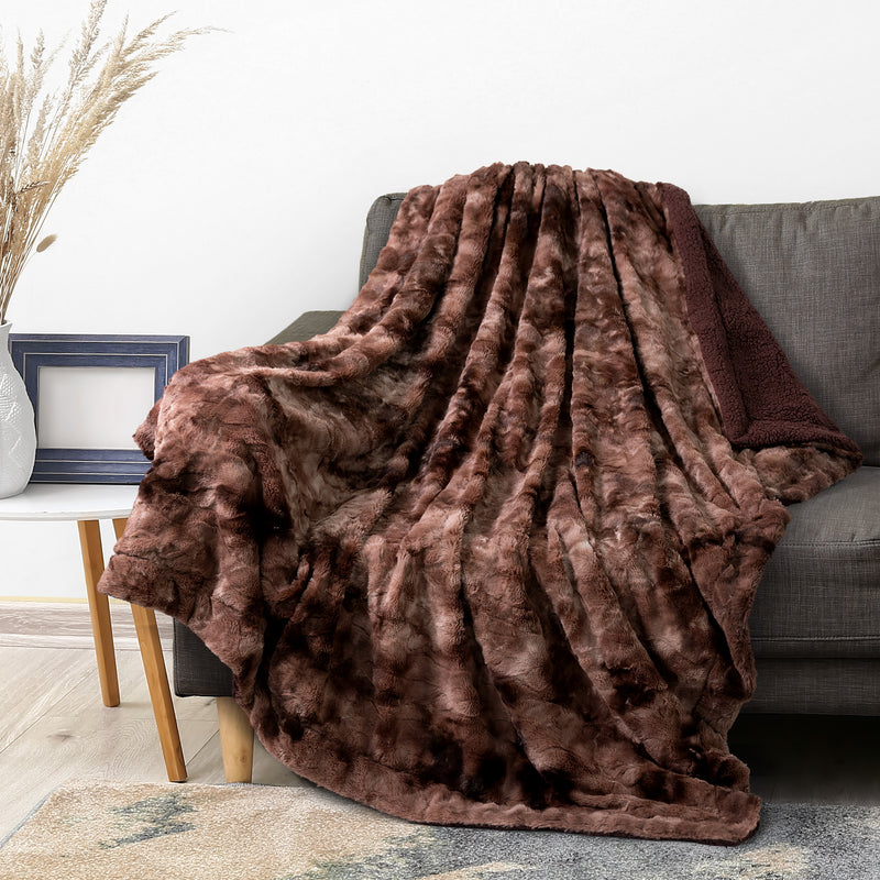 Minky Sherpa Throw Blanket
