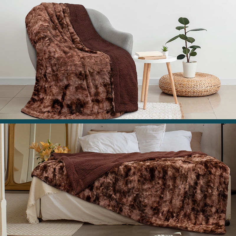Minky Sherpa Throw Blanket