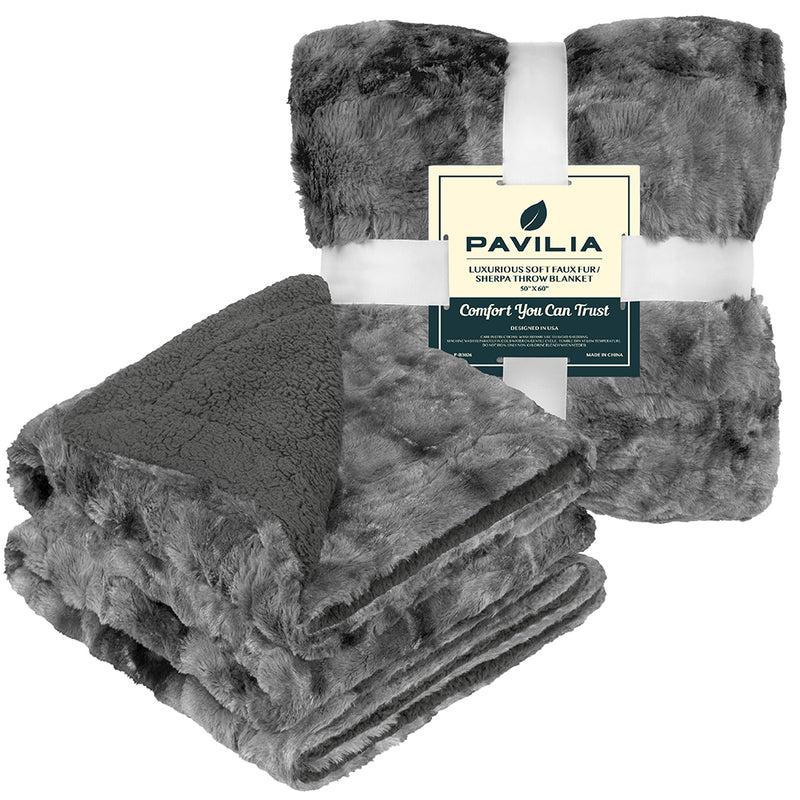 Minky Sherpa Throw Blanket