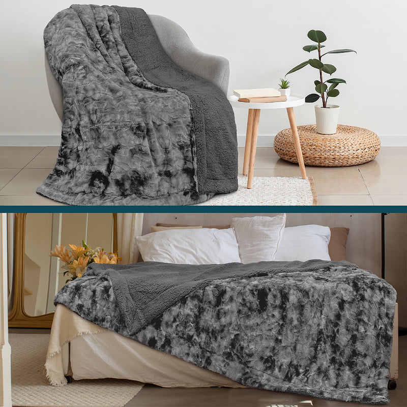 Minky Sherpa Throw Blanket