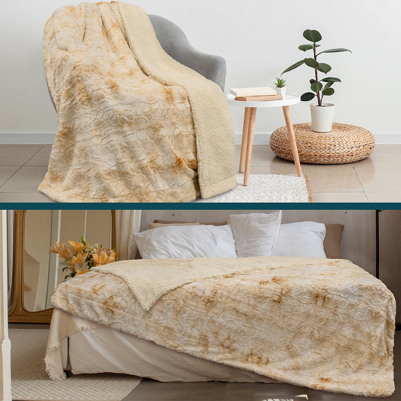 Minky Sherpa Throw Blanket