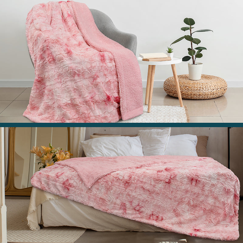 Minky Sherpa Throw Blanket
