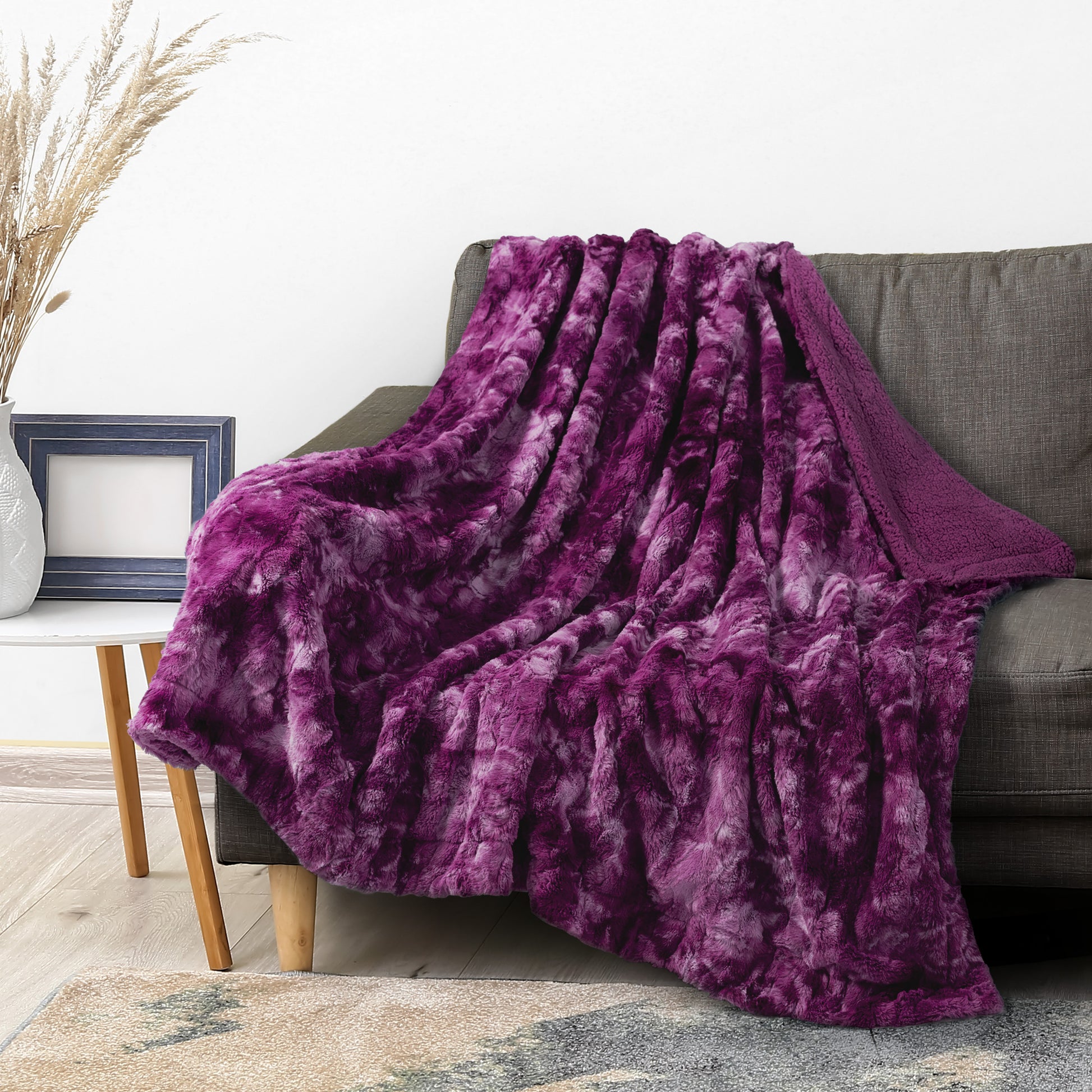 Minky Sherpa Throw Blanket