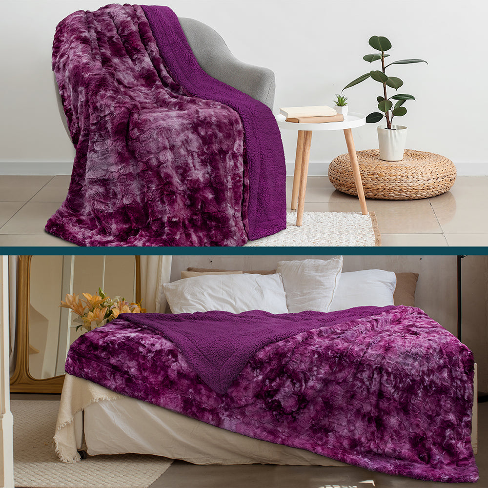 Minky Sherpa Throw Blanket