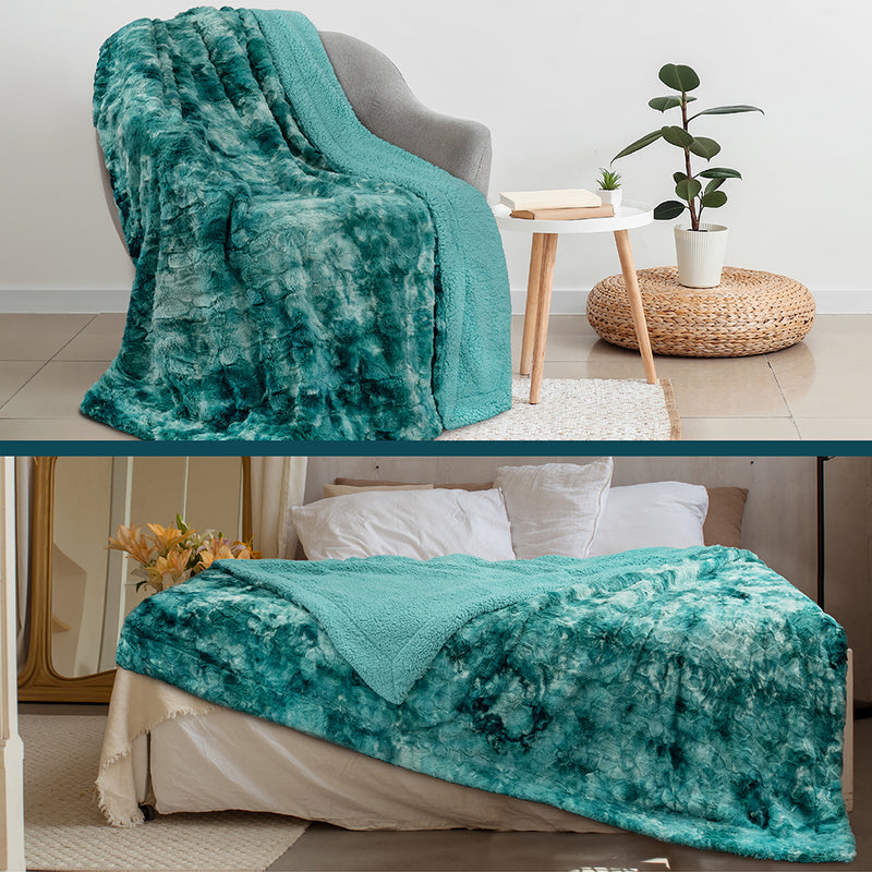 Minky Sherpa Throw Blanket