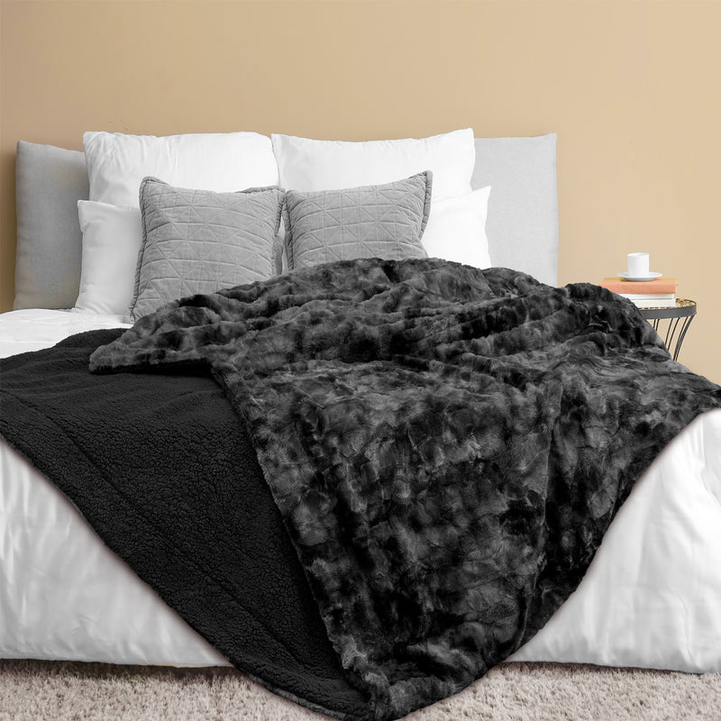Minky Sherpa Throw Blanket