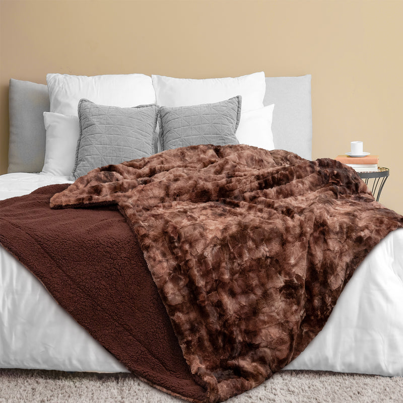 Minky Sherpa Throw Blanket