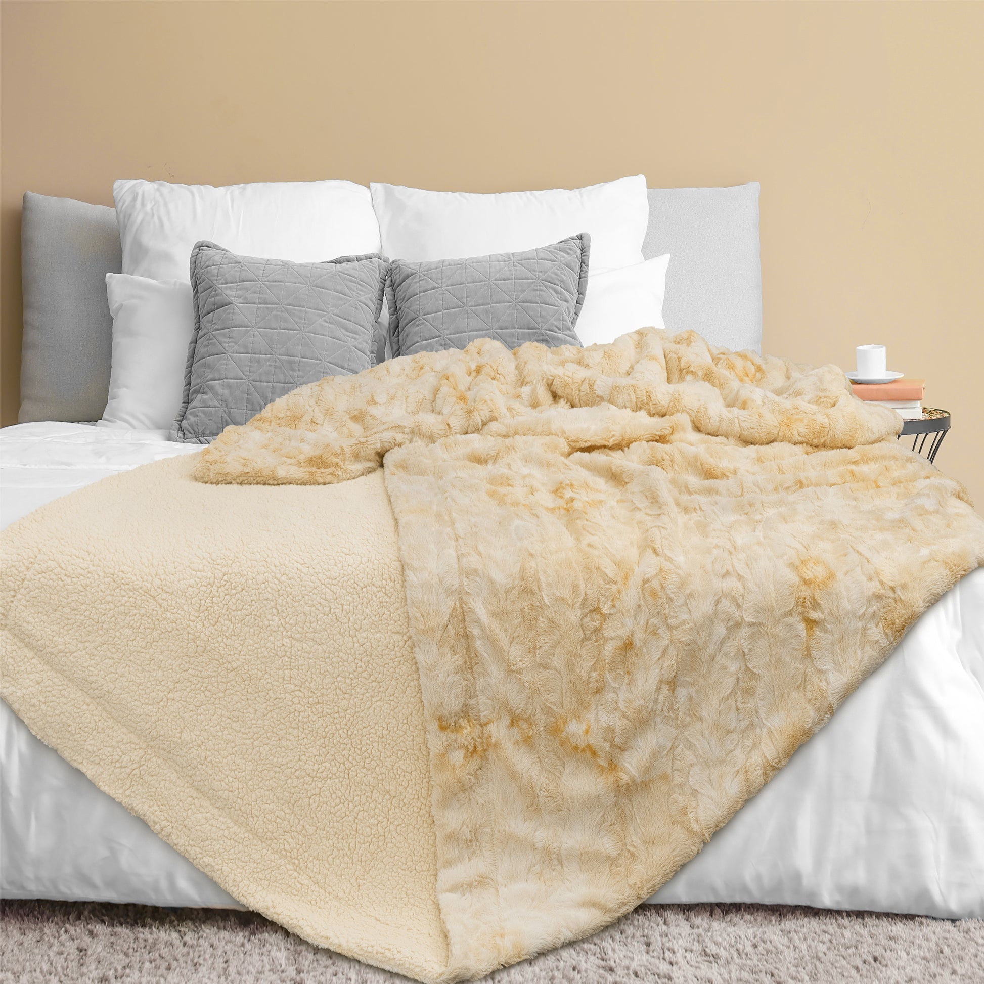 Minky Sherpa Throw Blanket