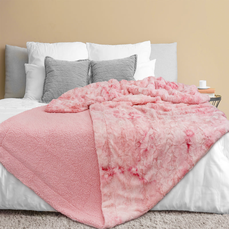 Minky Sherpa Throw Blanket
