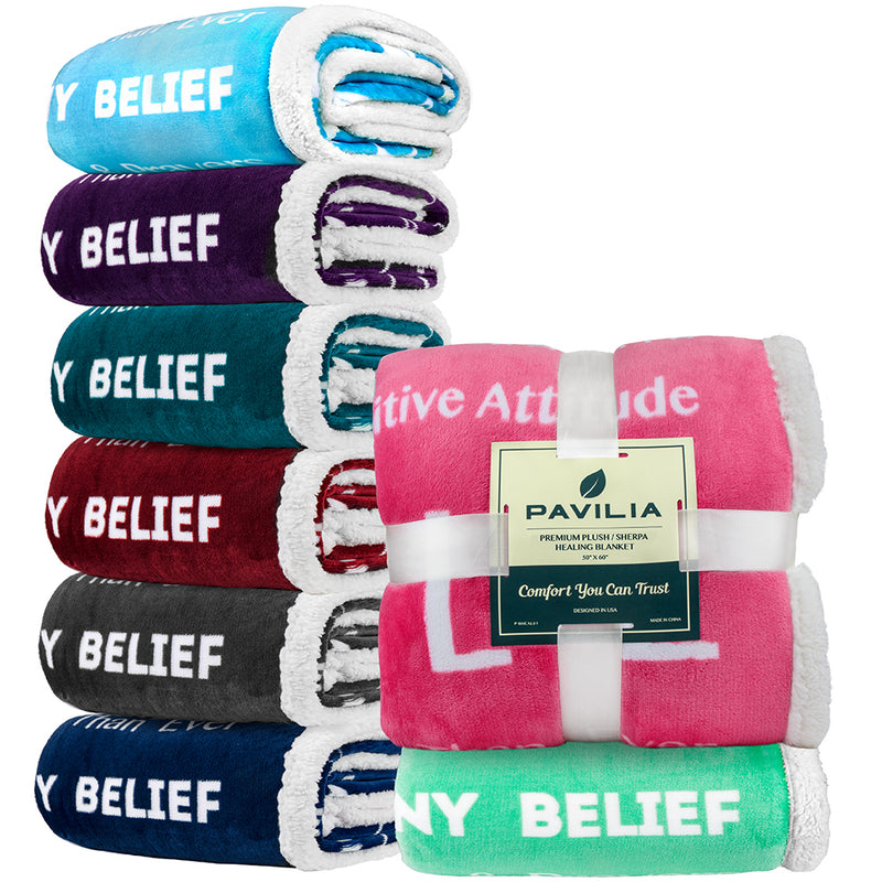 Healing Thoughts Sherpa / Fleece Throw Blanket