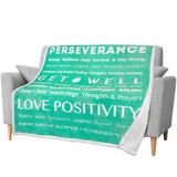 Healing Thoughts Sherpa / Fleece Throw Blanket