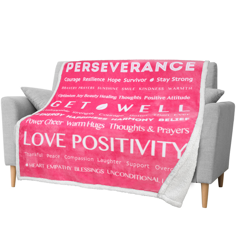 Healing Thoughts Sherpa / Fleece Throw Blanket