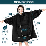 Chest Pocket Sherpa Hoodie Blanket - Kangaroo Pocket (Regular / Long)