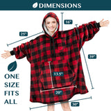 Chest Pocket Sherpa Hoodie Blanket - Kangaroo Pocket (Regular / Long)