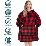 Chest Pocket Sherpa Hoodie Blanket - Kangaroo Pocket (Regular / Long)