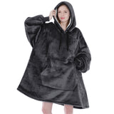 Chest Pocket Sherpa Hoodie Blanket - Kangaroo Pocket (Regular / Long)