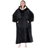Chest Pocket Sherpa Hoodie Blanket - Kangaroo Pocket (Regular / Long)
