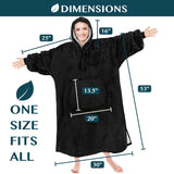 Chest Pocket Sherpa Hoodie Blanket - Kangaroo Pocket (Regular / Long)