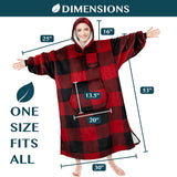 Chest Pocket Sherpa Hoodie Blanket - Kangaroo Pocket (Regular / Long)
