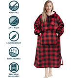 Chest Pocket Sherpa Hoodie Blanket - Kangaroo Pocket (Regular / Long)