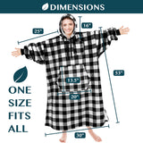 Chest Pocket Sherpa Hoodie Blanket - Kangaroo Pocket (Regular / Long)