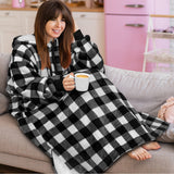 Chest Pocket Sherpa Hoodie Blanket - Kangaroo Pocket (Regular / Long)
