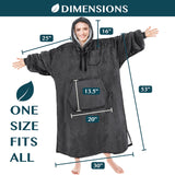Chest Pocket Sherpa Hoodie Blanket - Kangaroo Pocket (Regular / Long)