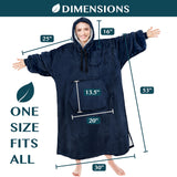 Chest Pocket Sherpa Hoodie Blanket - Kangaroo Pocket (Regular / Long)