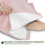 Chest Pocket Sherpa Hoodie Blanket - Kangaroo Pocket (Regular / Long)