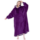 Chest Pocket Sherpa Hoodie Blanket - Kangaroo Pocket (Regular / Long)
